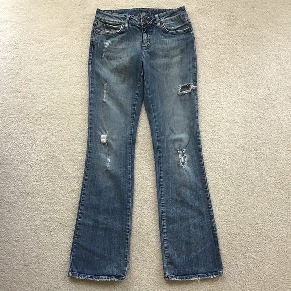 MAVI BOOT CUT SIZE 4 DISTRESSED BLUE JEANS - Picture 1 of 8